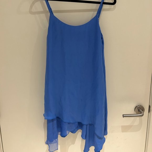 Alice + Olivia blue silk cocktail dress - Picture 1 of 2